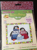Friendly Family Of Penguins Counted Cross Stitch Kit By RIOLIS