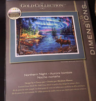 Northern Night Counted Cross Stitch Kit Dimensions Gold Collection