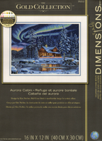 Aurora Cabin Counted Cross Stitch Kit Dimensions Gold Collection