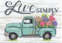 Flower Truck Dimensions Mini Cross Stitch Kit