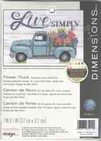 Flower Truck Dimensions Mini Cross Stitch Kit