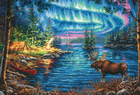 Northern Night Counted Cross Stitch Kit Dimensions Gold Collection