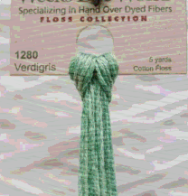 1280 Verdigris Hand Dyed 6 Strand floss By Weeks Dye Works