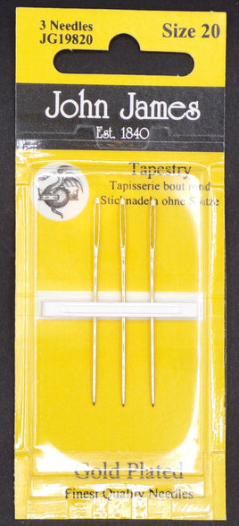 John James JG198-20 Gold Tapestry Needles Size 20