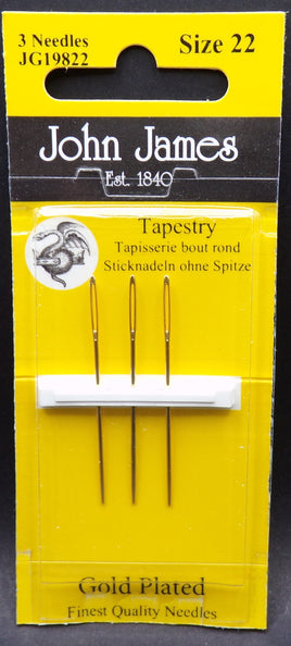 John James JG198-22 Gold Tapestry Needles Size 22