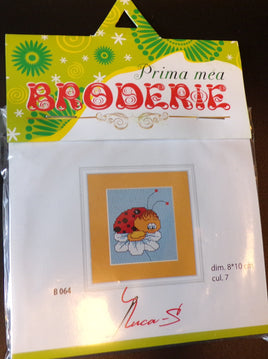 Ladybird III Luca-S Broiderie Lady Bug Beginners Counted Cross Stitch Kit