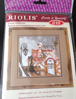 Riolis Cat in Winter Counted Cross Stitch Kit 16 ct.