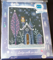 RTO Lodge With Owl Counted Cross Stitch and Bead Kit