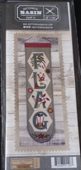 July Hexi Door Greeter Wool Applique Pattern Buttermilk Basin