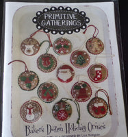 Primitive Gatherings Bakers Dozen Holliday Ornaments Wool Applique Pattern