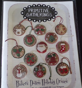Primitive Gatherings Bakers Dozen Holliday Ornaments Wool Applique Pattern