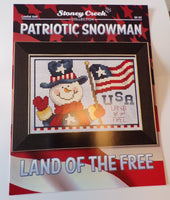 Stoney Creek Patriotic Snowman Land of The Free Cross Stitch Leaflet