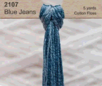 2107 Blue Jeans Hand Dyed 6 Strand floss By Weeks Dye Works