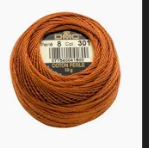 301 Med. Brown DMC Size 8 Pearl Cotton - 87 yd. Ball