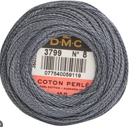 3799 Pewter Gray Pink DMC Size 8 Pearl Cotton - 87 yd. Ball