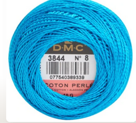 Dark Bright Turquoise 3844 DMC Size 8 Pearl Cotton - 87 yd. Ball