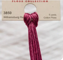 3850 Williamsburg Red Hand Dyed 6 Strand floss By Weeks Dye Works