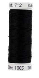 712-1005 Black Sulky 12 wt. Cotton Petites 50 Yard Spool