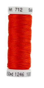 712-1246 Orange Flame Sulky 12 wt. Cotton Petites 50 Yard Spool