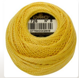 Mimosa 726 DMC Size 8 Pearl Cotton - 87 yd. Ball