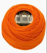 740 Tangerine Orange Pink DMC Size 8 Pearl Cotton - 87 yd. Ball