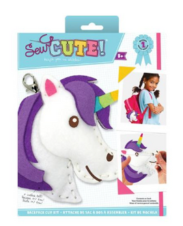 Unicorn Colorbok Sew Cute! Felt Backpack Clip Kit