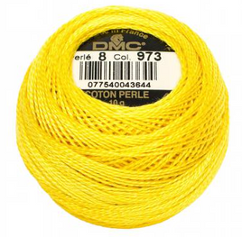 973 Bright Canary DMC Size 8 Pearl Cotton - 87 yd. Ball