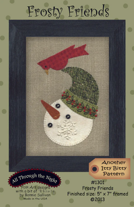 Frosty Friends Wool Applique Pattern By All Through The Night