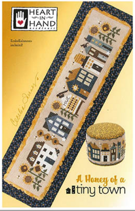 Honey of a Tiny Town Cross Stitch Pattern W/ Embellishment by Heart in Hand