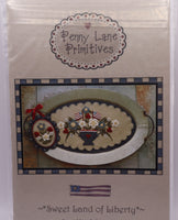 Sweet Land of Liberty Wool Ovel Mat and Oval Mini Pattern By Penny Lane Primitives