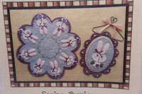 Spring Bunnies Candle Mat & Mini Mat Wool Applique Pattern by Penny Lane Primitives