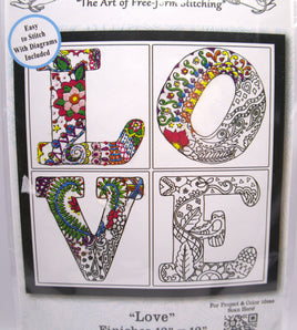 Love Design Works Zenbroidery Stamped Preprinted Embroidery Fabric