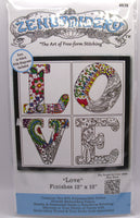 Design Works Zenbroidery Love Stamped Preprinted Embroidery Fabric