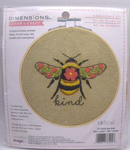 Dimensions Learn A Craft Embroidery Kit - Bee Kind