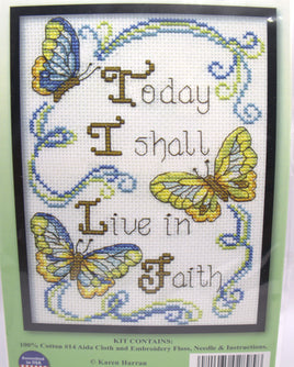 Today I shall Live in Faith Counted Cross Stitch kit by Design Works