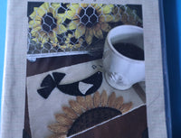 Sunflower Songbird Mug Rug Wool Applique Kit - Pattern, Fabrics, Notions