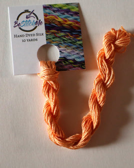 Cantelope Hand-dyed 6-strand 100% mulberry spun silk BeStitchMe