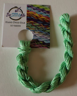 Little Green Men Hand-dyed 6-strand 100% mulberry spun silk BeStitchMe