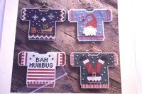 Christmas Jumper Ornaments with Embellishments Collection I By Haystack Stitching