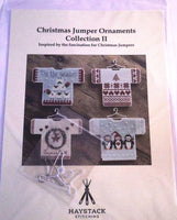 Christmas Jumper Ornaments with Embellishments Collection Ii By Haystack Stitching