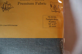 28 ct. Twilight Blue Rustico Linen-Viscose Prepackaged 18" x 27"