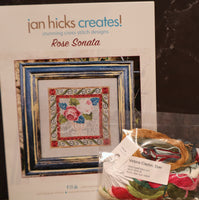 Rose Sonata Cross Stitch Pattern By Jan Hicks with 21 Color Hand-Dyed Fibers Silk Thread Pack