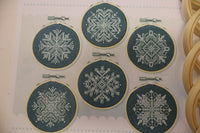 Mini Snowflake Ornaments Cross Stitch Pattern By Counting Puddles W/ Hoops for Hanging