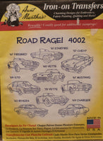 Road Rage #4002 Iron On Embroidery Pattern by Aunt Martha's