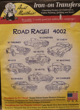 Road Rage #4002 Iron On Embroidery Pattern by Aunt Martha's