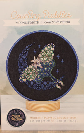 Moonlit Moth Cross Stitch Pattern by Counting Puddles