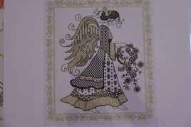 Blackwork Angel Cross Stitch Pattern By Lesley Teare