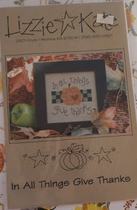 In All Things Give Thanks Cross Stitch Pattern by Lizzie Kate
