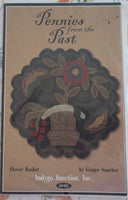 Flower Basket Wool Applique Pattern - Pennies From the Past Series from Indygo Junction