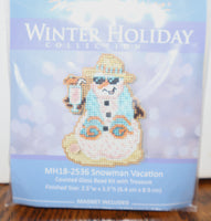 Snowman Vacation Mill Hill MH18-2536 Bead and Cross Stitch Magnet kit